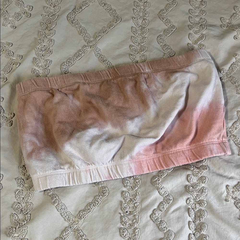 Wild Fable Pink and White Tie-Dye Tube Top
